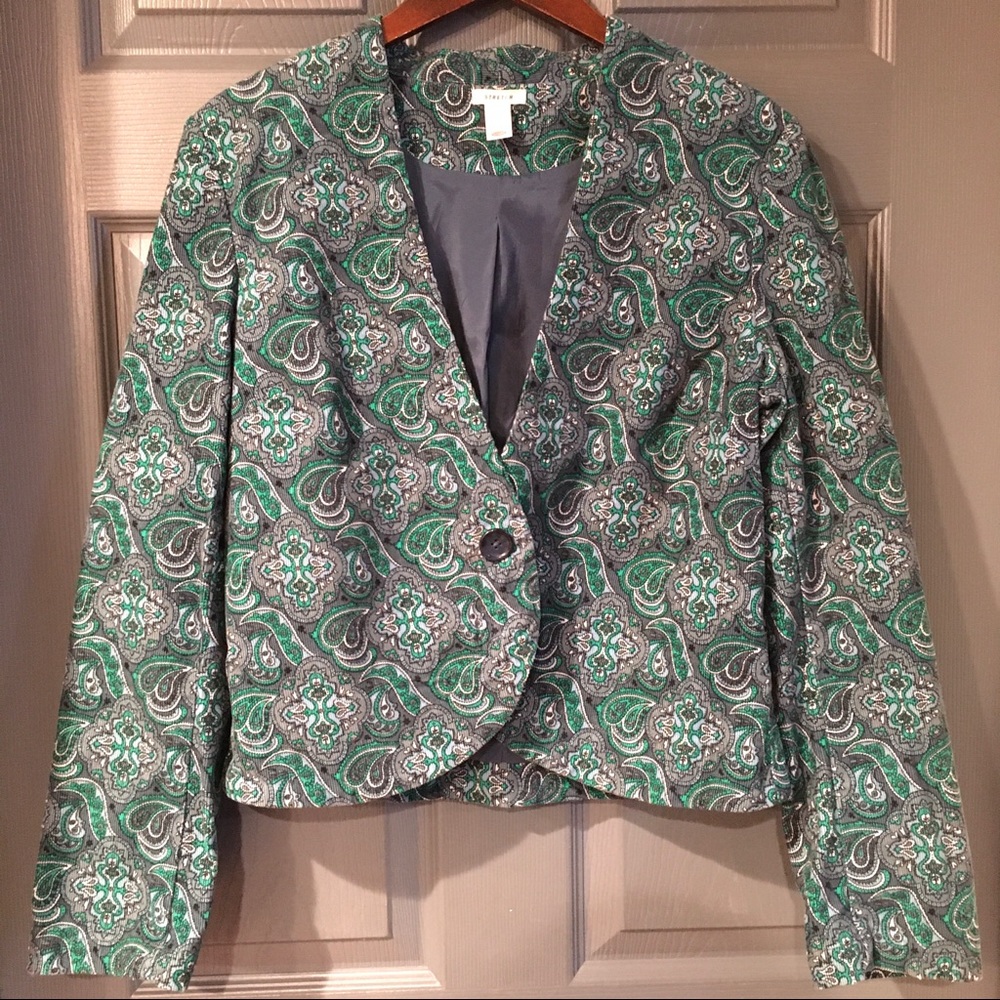 Old Navy Corduroy Paisley Blazer Jacket Stretch LG